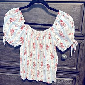 Kingston Grey Peplum Top. Size Small